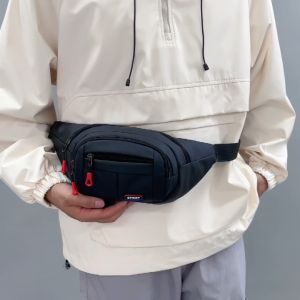 Men Women Crossbody Bag with 4-Zipper Pockets Sling Bag with Adjustable Strap Chest Bag for Travel Hiking Running Large Capacity Chest Bag Running Fitness Backpack Crossbody Bag Gender Free Mens and Womens Bags