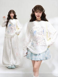 KEIKO | Bộ Quần Áo Dài Tay In Hình Chấm Bi Phong Cách Mơ Mộng Cho Bé Gái