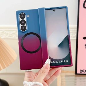 Gradient Color For Magsafe Magnetic Hinge Protection Hard Plastic Phone Case for Samsung Galaxy Z Fold 7 6 5 4 3 5G Cover