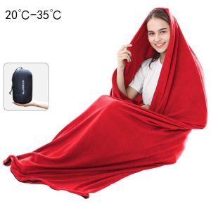 Fleece Sleeping Bag Liner 180CM Long Full Sized Zipper Camping Blanket for Outdoor Indoor Used with Sack for Adult Cold Weather