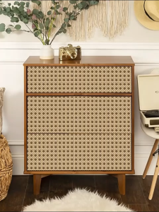 Rattan PVC Wallpaper Cabinet Sticker Decor Living Room Ruang Tamu Wall Sticker Dinding Furniture