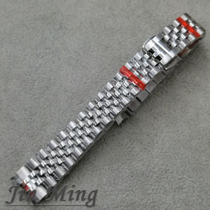 31mm Silver Stainless Steel Watch Case With Strap Round Polished Fluted Bezel Sapphire Glass Magnified Fit ForNH05 NH06 Movement