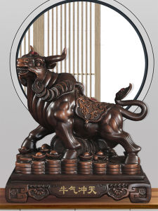 Lucky Cow Decoration Awesome Office Boss Desktop Crafts Bar Decoration Shop Opening Gifts