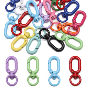 1/5Pcs 16x39mm Colorful Metal Keychain 8-Shaped Spring Clasp Openable Key Rings Connectors for DIY Keychain Jewelry Making Findings Accessories