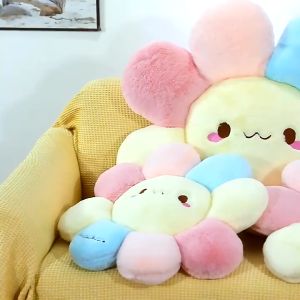 หมอนดอกไม้ หมอนอิง seat cushion ที่รองนั่งดอกไม้ หมอนรองแขนลายการ์ตูน เบาะรองนั่งเก้าอี้ ลายดอกเดซี่ หมอนลายดอกไม้ หมอนต