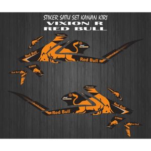 STIKER STRIPING DECAL YAMAHA VIXION R MOTIF REDBULL