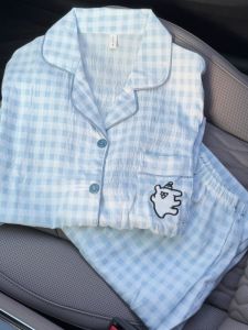 Cloud Cotton Long Sleeve Cartoon Pajamas Womens Home Wear Two-Piece Set Spring Autumn New Arrival Cute Grid Design Outfit