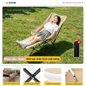 BUZHIHUANGYE | Ghế Dã Ngoại Gấp Gọn Đệm Lưng Cao