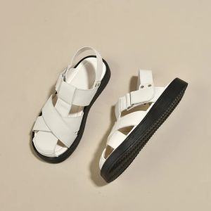 Women's Summer New Knitted Baotou Sandals: Flat Sandals for Women & Fashionable Fairy Style