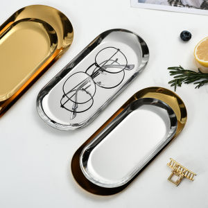 (HÀNG CAO CẤP) ĐĨA DÀI inox 304 nguyên khối dùng ĐỰNG THỨC ĂN TRÁI CÂY BÁNH MỨT cực kì sang trọng - dĩa đựng thực phẩm dĩa tròn