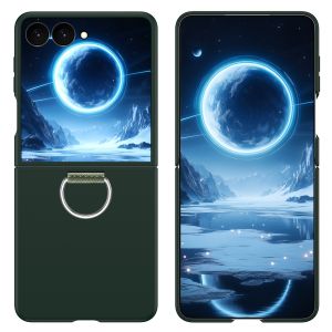 szhaiyu | With Ring Holder Shockproof Phone Case for Galaxy Z Flip 8 7 6 5 4 5G for Samsung ZFlip8 ZFlip7 FE Hard PC Armor Back Cover