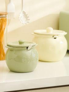 Hũ Đựng Dầu Mỡ Gốm Chịu Nhiệt Độ Cao Có Lưới Lọc Và Nắp Nhà Bếp Dụng Cụ Nấu Ăn Đựng Gia Vị Ớt Chuyên Dụng
