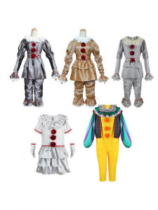 Clown Return Costume Halloween Stage Performance Adult Childrens Pennywise Outfit Cotton Traditional Chinese Ethnic Womens Clothing