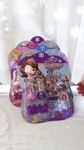 【READY STOCK】Frozen Kids Makeup Nail Art Set Glitter (Non Toxic and Safe)Nail Polish Sticker Girl Pretend Play (TOY81)