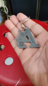 Cetak Gantungan Kunci / Ganci Huruf Abjad Nama Custom Akrilik