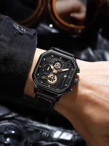 RUIZHIYUAN | Square Fashion Automatic Waterproof Night Light Mens Watch