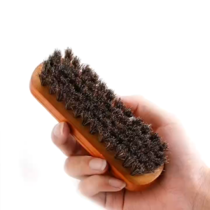17cm Horsehair Shoe Polish Brush Wooden Handle Soft Bristle Leather Shoe Care Shine Tool