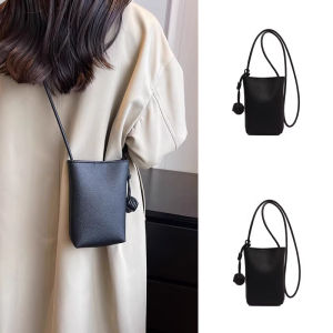 Summer New Ladies Mini Crossbody Bag Casual Simple Style Soft Handle Bucket Shape Pure Color PU Material Mobile Phone Bag