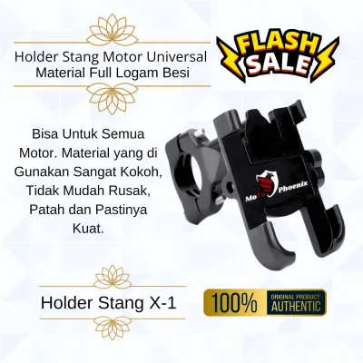 (PAKET FULLSET) Holder Stang X-1 + Bracket Spion Motor