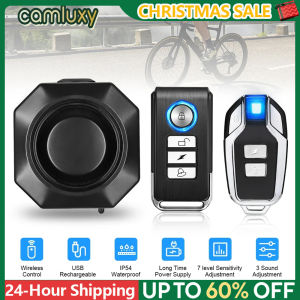 Camluxy Wireless USB Charging Waterproof Bike Alarm Remote Control Vibration Detector Alarm Motorcycle Burglar Alarm