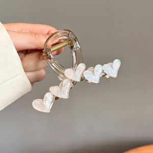 Large Size Heart Shaped Hair Claw Clip Womens New 2025 Korean Style Hair Accessories Shark Clamp Bun Hair Styling Hair Decorations