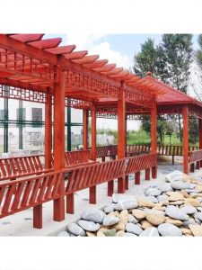Aluminum Woodgrain Garden Pergola