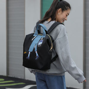 กระเป๋าเป้สะพายหลังผ้าไนลอนกันน้ำ Miszapatos ความจุขนาดใหญ่ กระเป๋าสะพายไหล่แบบสองข้างสำหรับผู้หญิง กระเป๋าสะพายลำลองสไตล์ญี่ปุ่นและเกาหลี