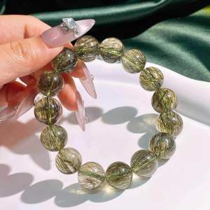 【现货】 🌈 13mm 碧玺发晶手串 Tourmalinated Quartz (with Tourmaline Needles) Bracelet ｜能量守护 ✦ 排浊净化 ✦ 平衡情绪｜