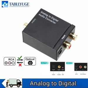 RCA to Fiber Toslink Audio Adapter ADC Analog-to-Digital Converter Analog-to-Digital Fiber Toslink Coaxial Audio Converter
