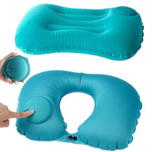 Press on Inflatable Pillow to Relax Neck Travel U-shaped Pillow Foldable and Portable with Leak Proof Device Ordinary U-shaped