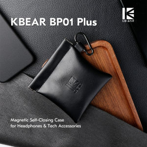 KBEAR BP01 Plus Magnetic Self-Closing Case Leather Portable Shockproof Earphone Storage Bag For Headphones Tech Accessories