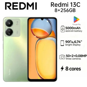 Redmi | 2026 Newest Redmi 13C Global Smartphone 8GB RAM 256GB Large Storage 6.74 Inch HD Display Practical Premium Daily Mobile Phone
