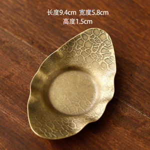 Handmade Chinese Pure Copper Coaster Hammered Vintage Tea Tray Heat Resistant Anti-Slip round Cup Mat Gongfu Tea Accessories
