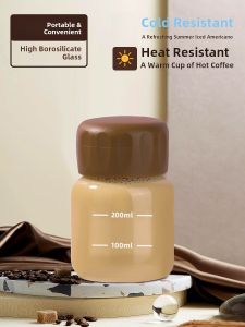 Mini Glass Cup Portable Womens Water Cup Milk Tea Coffee Soybean Paste Cup Creative Heat Resistant round Shape Transparent