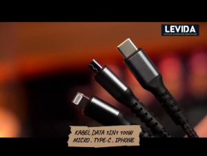 Kabel data 3in1 / Nylon Kabel Data Type C Micro USB Lightning 1.2M Data Cable Intelligent Digital Display Super Fast Charging High Speed