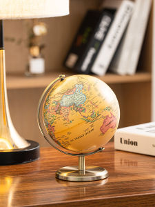 Modern Luxury Desktop Earth Globe Ornament for Living Room Office Study TV Cabinet Home Decorations Zinc Alloy Plastic Material