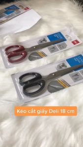 Kéo văn phòng 180mm Deli E6009 Lưỡi hợp kim thép cao cấp