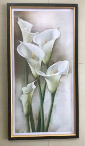 Hiasan Dinding Cetak Gambar LukisanBunga lily putih indah plus bingkai uk:50cm x 100cm