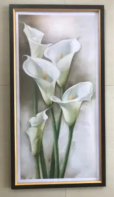 Hiasan Dinding Cetak Gambar LukisanBunga lily putih indah plus bingkai uk:50cm x 100cm