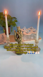 Office Ancient Greek Roman Goddess of Fortune decor Blindfolded buena Fortuna Statue Vintage Golden Home Decoration Resin Character Statue