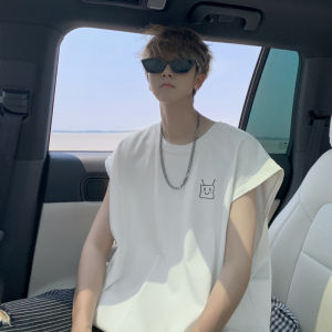 Áo Thun Cotton Nguyên Chất Mùa Hè Cho Nam Áo Chui Đầu Không Tay Dáng Rộng Cổ Tròn Thoáng Khí Thời Trang Thường Ngày