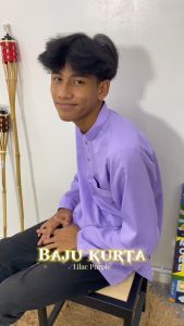 E ◆ KURTA SLIM FIT KAIN COTTON / BAJU KURTA RAYA SEPASANG DEWASA & BUDAK BAJU SAHAJA ( D014K ) KD