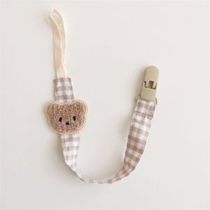 Cute Bear Baby Pacifier Clip Chain - Infant Feeding Soother Dummy Holder Strap Nipple Holder Pacifier Clips Accessory for Babies