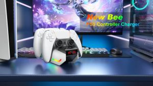 New Bee Z15 Charging Station Bộ điều khiển trò chơi không dây PS5 Trạm sạc Xử lý Đế sạc với đèn báo sạc Chống trượt ổn định