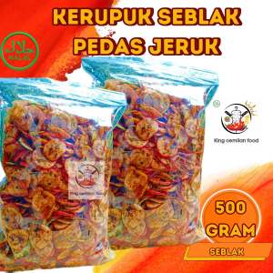 SEBLAK KERING 500 GRAM PEDAS DAUN JERUK/  food snack SEBRING KERIPIK SEBLAK EKSTRA PEDAS ORIGINAL DAUN JERUK/ KERUPUK SEBLAK GURIH KRIUK PEDAS