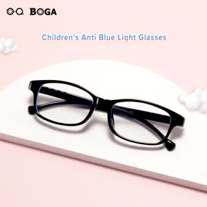 OQ BOGA 6 warna Anti biru cahaya Anti radiasi kanak-kanak kaca komputer Boys Girls perlindungan mata Square Frame silikon kanak-kanak Eyewear