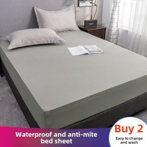 Waterproof Bed Canopy Single Piece Urine Proof Breathable Dustproof Non Slip Bedding Protector Cover Polyester Fabric Quilted