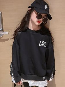 Tự Mãn Trẻ Em Áo Nỉ Có Lưới Thời Trang Hai Mảnh Mùa Thu Rộng Cho Bé Gái Quần Áo Trẻ Liền Mạch Phong Cách Hàn Quốc No Cap Logo Bông Hỗn Hợp Mùa Thu Ống Abez