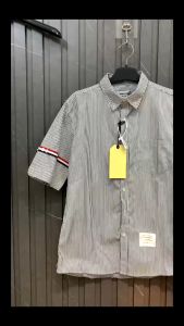 Áo Sơ Mi Trắng Ngắn Tay Phối Hai Tay Chất Cao Cấp Không Nhăn