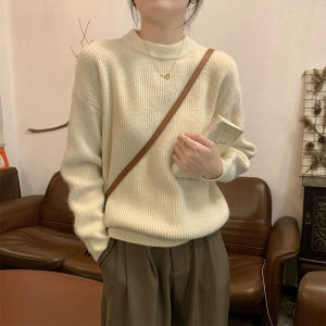 เสื้อสเวตเตอร์คอตั้งนุ่มสไตล์ญี่ปุ่นสำหรับผู้หญิง เสื้อชั้นในขนนุ่ม เสื้อสเวตเตอร์คอตั้งฤดูใบไม้ร่วง/ฤดูหนาว 2025 ใหม่